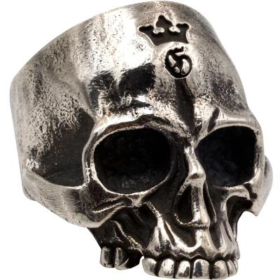 China Neo Punk Gothic Hip Hop Iced Out Ring S925 Sterling Silver Men's Gothic Punk Jewelry Ring Cycling Rock New Style Vintage Skull for sale