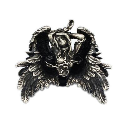 China Goth Hip Hop punk iced out Angel Wings jewelry pendant Custom Pendant Jewelry 925 Sterling Silver Angel Wings Charm hot sale style the beautiful for sale