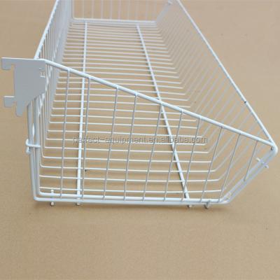 China Hanging Morden Shelf Storage Net Display Rack Metal Baskets For Supermarket Rack Gondola for sale