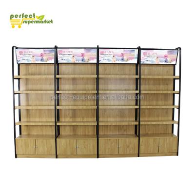 China China Factory Supermarket Single Sided Center Stand Wholesale Metal Shelves Metal Display Rack Gondola Shelf With Light for sale