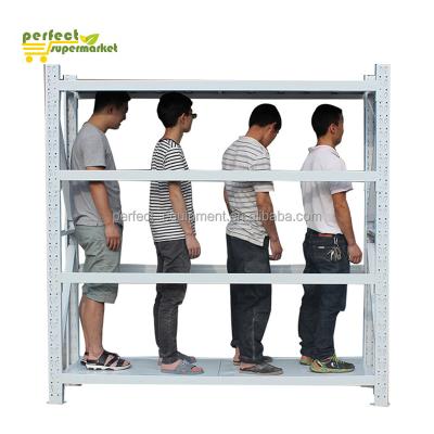 China Large Capacity Process Storage Single Sided Heavy Duty Coating Safe Metal Steel Shelves Rack For Warehouse for sale