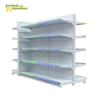 China Good Price Grocery Retail Display Stand Single Sided Metal Racks Gondola Shelving Supermarket Shelf For Sale for sale