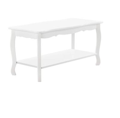 China (Other) small adjustable simple modern white wood coffee table with solid wood leg for living room for sale