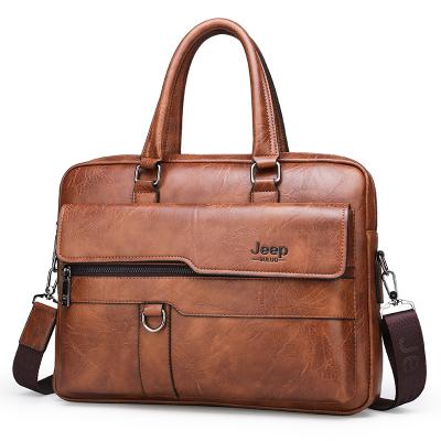 China Business Travel Bag Vintage Casual Business PU Handbag Men Briefcase Waterproof Leather Laptop Bag for sale