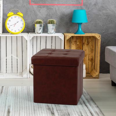 China Small Price Collapsible Cheap Vintage Ottoman Collapsible Storage Box With Storage For Living Room for sale