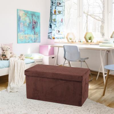 China Customized Style Amazon Brown Foldable Bench Ottoman Home Storage for sale