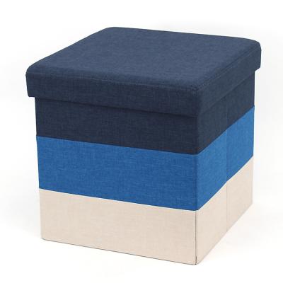 China Customized Cube Foldable In Living Room Furniture Square Fabric Folding Storage Stool for sale