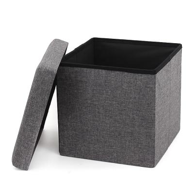 China RTS Square Fabric Folding Storage Stool Foldable Cube For Living Room for sale