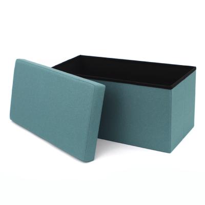 China RTS Fabric Storage Foldable Ottoman Foldable Rectangle Stool Space Saving For Bedroom for sale