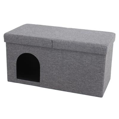 China Customized Modern Fashionable Large Size Foldable Fabric Folding Stool For Big Gray Dog Bench for sale