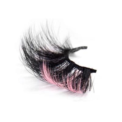 China 100% Handmade Mink Eyelashes Long 16-18mm Color Cruelty Free 3D Mink Eyelashes Mink Eyelashes With Color for sale