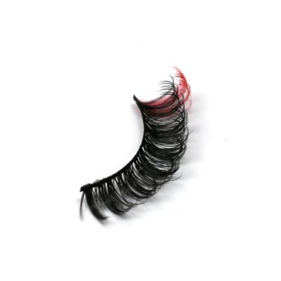 China Natural Long Full Strip Lashes Halloween Lashes Packaging Colored Faux Mink Eyelash Strips for sale