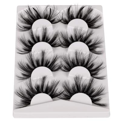 China Natural Soft Daily Makeup Used Mink Korea Synthetic Silk Strip Natural False 3D False Eyelashes 3D Clear Invisible Strip Mink Eye Lashes for sale