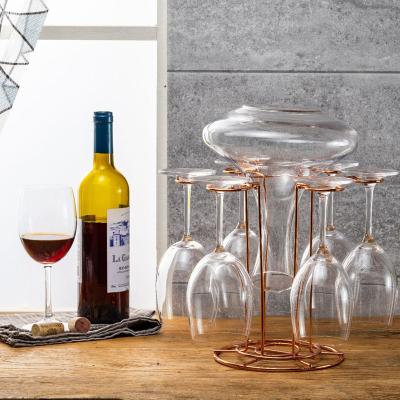 China Glass Wine Bottle Stored Decanter Red Wine Rack and Six Storage Rack Glass Racks for sale