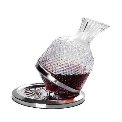 China Modern Elegance Wine Glass Decanter Rotating Bulk Wholesale Glass Decanter for sale