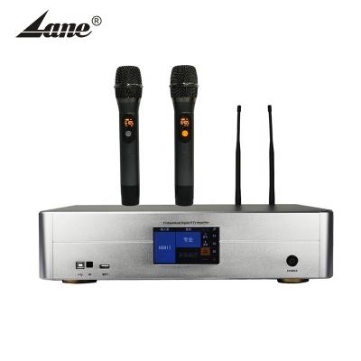 China Wireless Microphone Karaoke LANE Amplifier Microphone Effector Indoor Home Professional Digital Amplifier Wireless MP3 KTV Effector 350W for sale