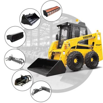 China Hotels SJSSL 45H 400kg 500kg 700kg 850kg 1t MINI SKID BEEF LOADER SKID OX LOADER WITH ALL KINDS OF ATTACHMENTS for sale