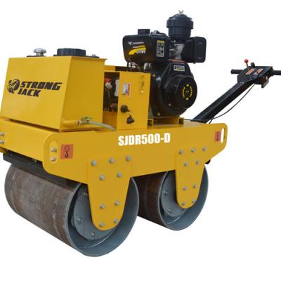 China Building Material Shops HOTSALE SJDR500 500kg WALK BEHIND ROAD ROLLER 2021 NEW SINGLE DRUM DESIGN VIBRANT HYDRAULIC COMPACTOR FULL MINI for sale