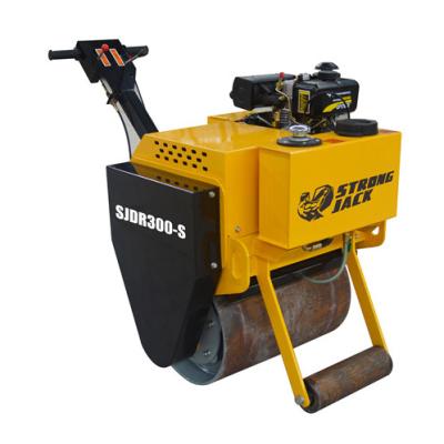 China Building Material Stores HOTSALE SJDR300 300kg WALK BEHIND NEW ROAD ROLLER SINGLE DESIGN DRUM MINI FULL VIBRATING ROAD ROLLER HYDRAULIC COMPACTOR for sale