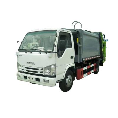 China Hotels 5cbm 6cbm 8cbm ISUZU Rear Load Compressor Waste Disposal Collection Truck Demountable Garbage Bin Garbage Truck for sale