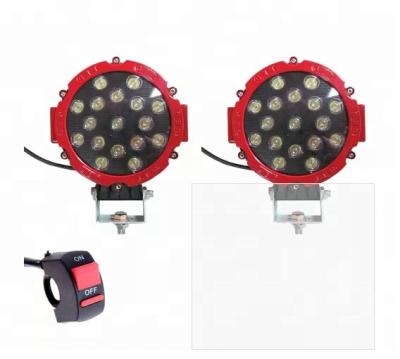 China Trabajo Faros Negro Rojo Para Automobiles Diecast Aluminum Motorcycles Kit Faros Proyector 51w 17leds 12/24v Housing for sale