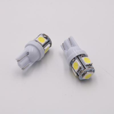 China metal & Hot selling plastic led lamp T10 5 width smd 5050 led car light w5w car lamp 24V 12V bombillo led t10 for sale