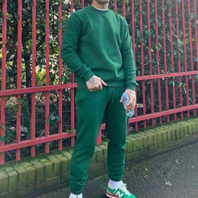 China Custom Breathable Men's Logo Sweatsuit Crewneck Long Sleeve Pullover Sweatshirt And High Waisted Casual Tracksuit Jogger Sweatpants for sale