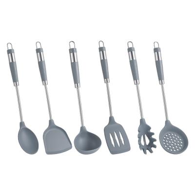 China Food Grade Stainless Steel Silicone Durable Plastic Nylon Kitchen Utensil Set High Temperature Resistant Nylon Silicone Kitchen Utensil for sale