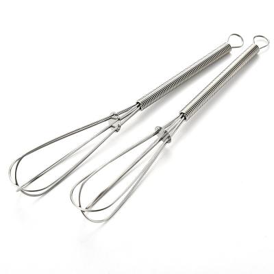 China Amazon Kitchen Mini Stainless Steel Whisk Ball Spring Handle Beater Viable Hot Selling Items Easy To Clean Egg Mixer Cream Beater Instrument for sale