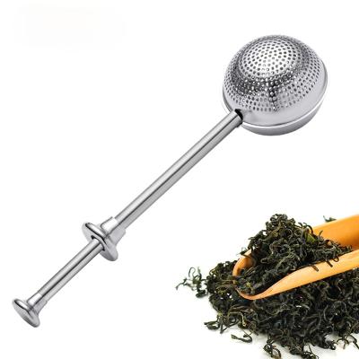 China Spherical Viable Stainless Steel Tea Infuse Movable Metal Tea Strainer Filter Leaves Green Tea Teapot Reusable Teaware Kitchen Tool for sale