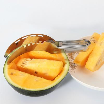 China Best Selling Kitchen Accessories Stainless Steel Watermelon Slicer Viable Cutter Melon Cutter Knife Hollow Puncher Faster Fruit Vegetable Tools for sale