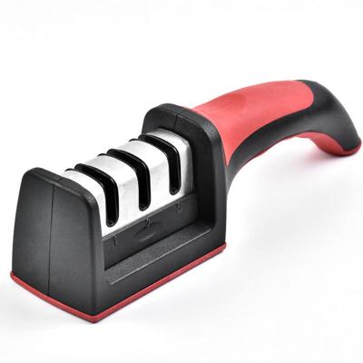 China Viable Amazon Hot Seller Kitchen Accessories 3 Stage Non Slip Quick Sharpener Rubber Base Household Knife Grip Chooper Sharpener for sale