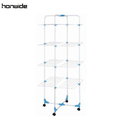 China With Wheels For Easy Movable Space Saving Multi Layer Cloth Hanger Rack With Wheels Holding Towel Rack Hot Selling for sale