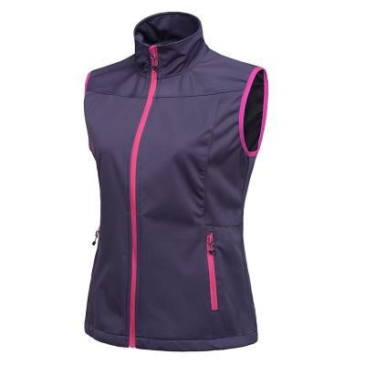 China 2021 Waterproof Casual Orange Fleece Striped Women's Outdoor Softshell Vest for sale