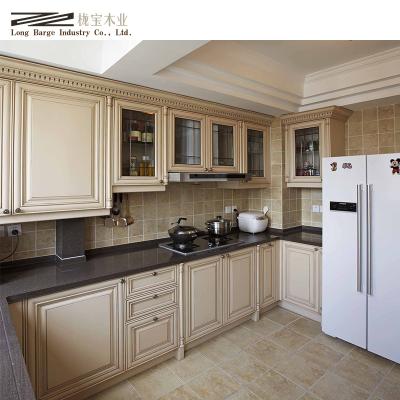 China Rustic Modern Furniture Shaker Solid Wood Kitchen Modular Kitchen Room Cabinet for sale