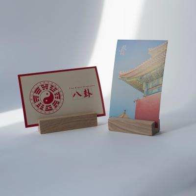 China China Cheapest Real Custom Logo Solid Wood Photo Card Holder for sale