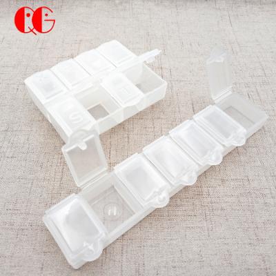 China Hot Selling Plastic Pill Case Cheap Transparent Plastic Blind Medicine 7 Day Organizer Pill Box 8 Day Case for sale