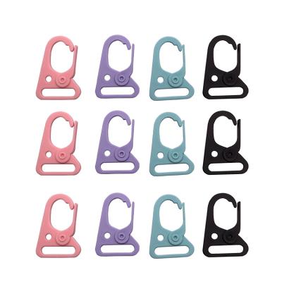 China POM High quality fashion design pink color flat plastic tape hook clasp hanging tape plastic clip hook for sale