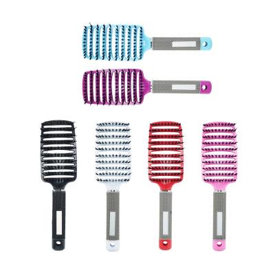 China Custom Waterproof Boar Bristle Duct Hair Brush PP Material Comb Wet Curly Women Detangle Comb For Salon Hairdressing Home for sale