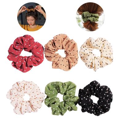 China Eco-Friendly Hair Accessories 6 Colors 2020 Fashion Chiffon Ring Dot Scrunchies for sale