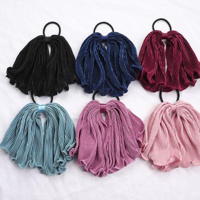 China Hot Selling Soft Korean Style Hair Accessories Velvet Hair Ties Girls Satin Hair Scrunchies Korean Girl Hair Accessories In Sta Hair Ties Bands for sale