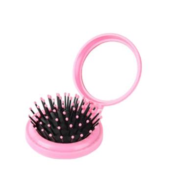 China Mirror / Refine Makeup Combe Rose Red Green Black Circular Folding Mirror Pink Hair Brushes for sale