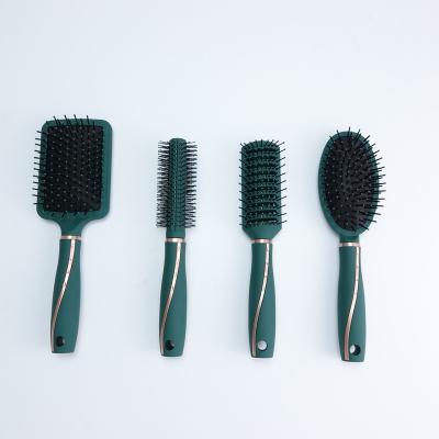 China Unique hot sale popular product Hairstyling tool design hair salon dark green air cushion detangling curly hair brush comb for sale