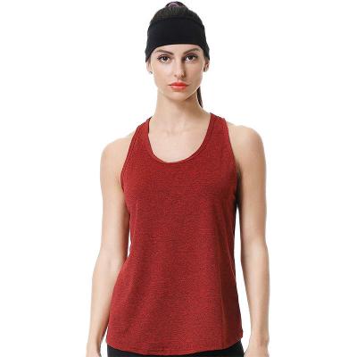 China Anti-Wrinkle Workout Tank Tops For Women Sleeveless Loose Fit Racerback Yoga Tops for sale