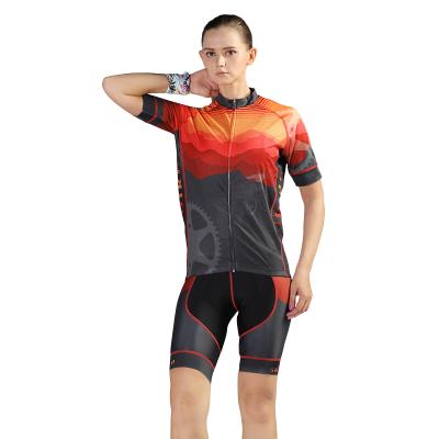 China Anti-ultraviolet cycling short-sleeved sports suits summer quick-drying suits breathable women's suits for sale