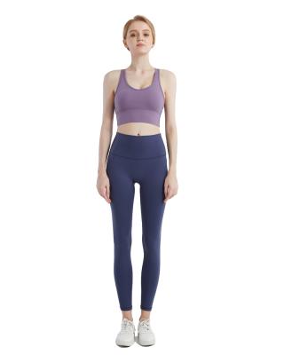 China Breathable Women Vital Seamless Yoga Set Gym Clothing Fitness Leggings Cropped Shirts Sport Suit Women Sleeveless Sweatpants Active Wear Pants for sale