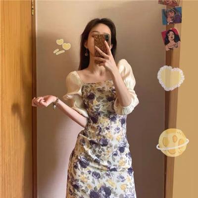 China Women's summer temperament dress ladies long skirt washable casual fashionable long floral slim dresses for girls for sale