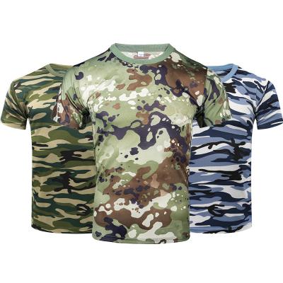 China High quality hot sale cotton camouflage t breathable shit simple bottom short sleeves custom your logo printed camouflage t shirts for men for sale