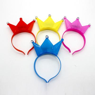 China Plastic Cute LED Crown Party Headbands Light Up Hair Accessories Led Light Headband for sale