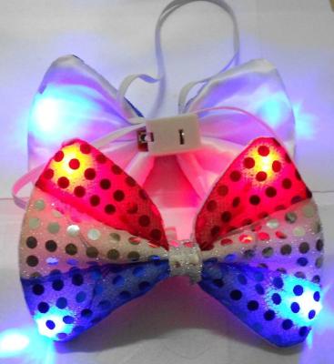 China Fashion Light Up Bow Tie LED Men's Party Lights Up Sequins Bowtie Wedding for sale